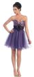 Main image of Strapless Flowered Waistline Sequin Party Dress